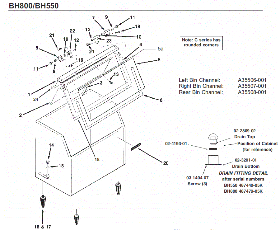 Scotsman Bh550 Bin Parts Diagram