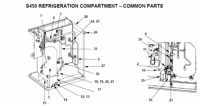 Manitowoc S450 Series Ice Machine Parts Diagram - Models in series