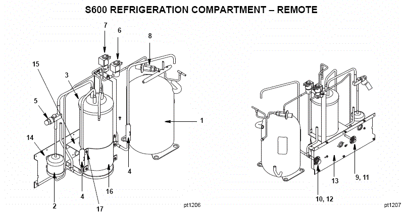 Manitowoc S600 Series Ice Machine Parts Diagram - Models in series