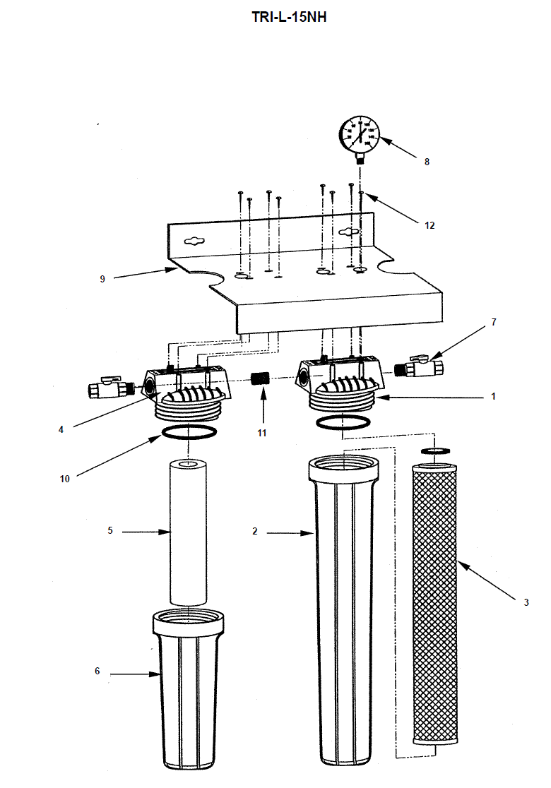 Compatible for Manitowoc Triliminator Tri-L-15 Compatible Water Filter Set