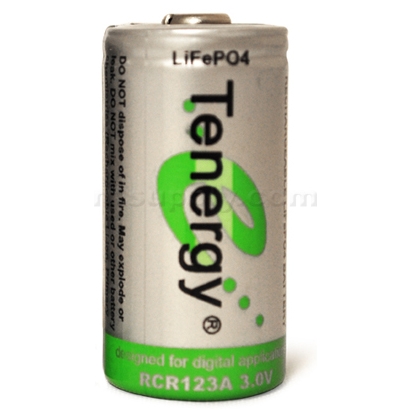 Tenergy LiFePO4 RCR123A, Rechargeable Lithium-Ion Battery, 3.0V, 750 mAh image