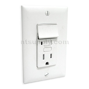 Buy Bathroom / Kitchen GFCI Outlet / Switch Combo - White P&S 1595SWTTRWCC4