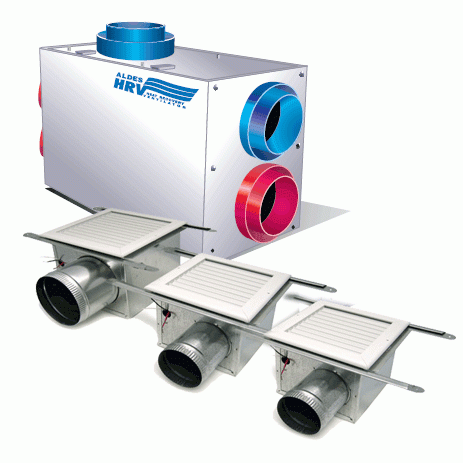 Aldes VentZone IAQ 3-Bathroom Performance Ventilation Package With 200 CFM HRV image