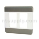 Decorator Double Switchplate - Straight White With Stainless Steel