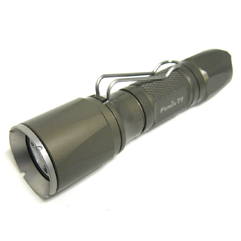 Fenix T1 Tactical Flashlight, Belt Clip, Textured Reflector - Olive image