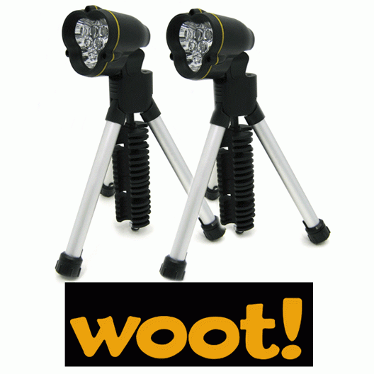 Super Bright LED Tripod Work Light Twin Pack  - WOOT Exclusive image