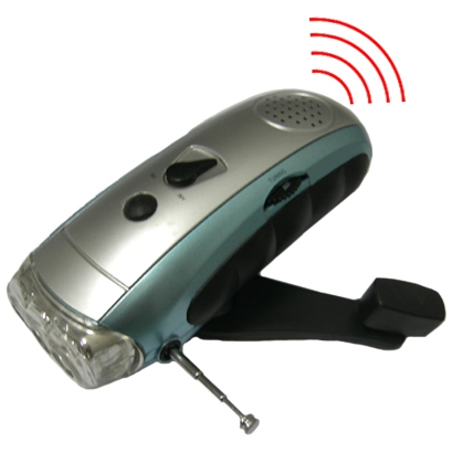 3 LED Hand Crank Flashlight with AM/FM Radio image